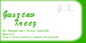 gusztav krecz business card