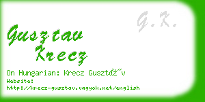 gusztav krecz business card